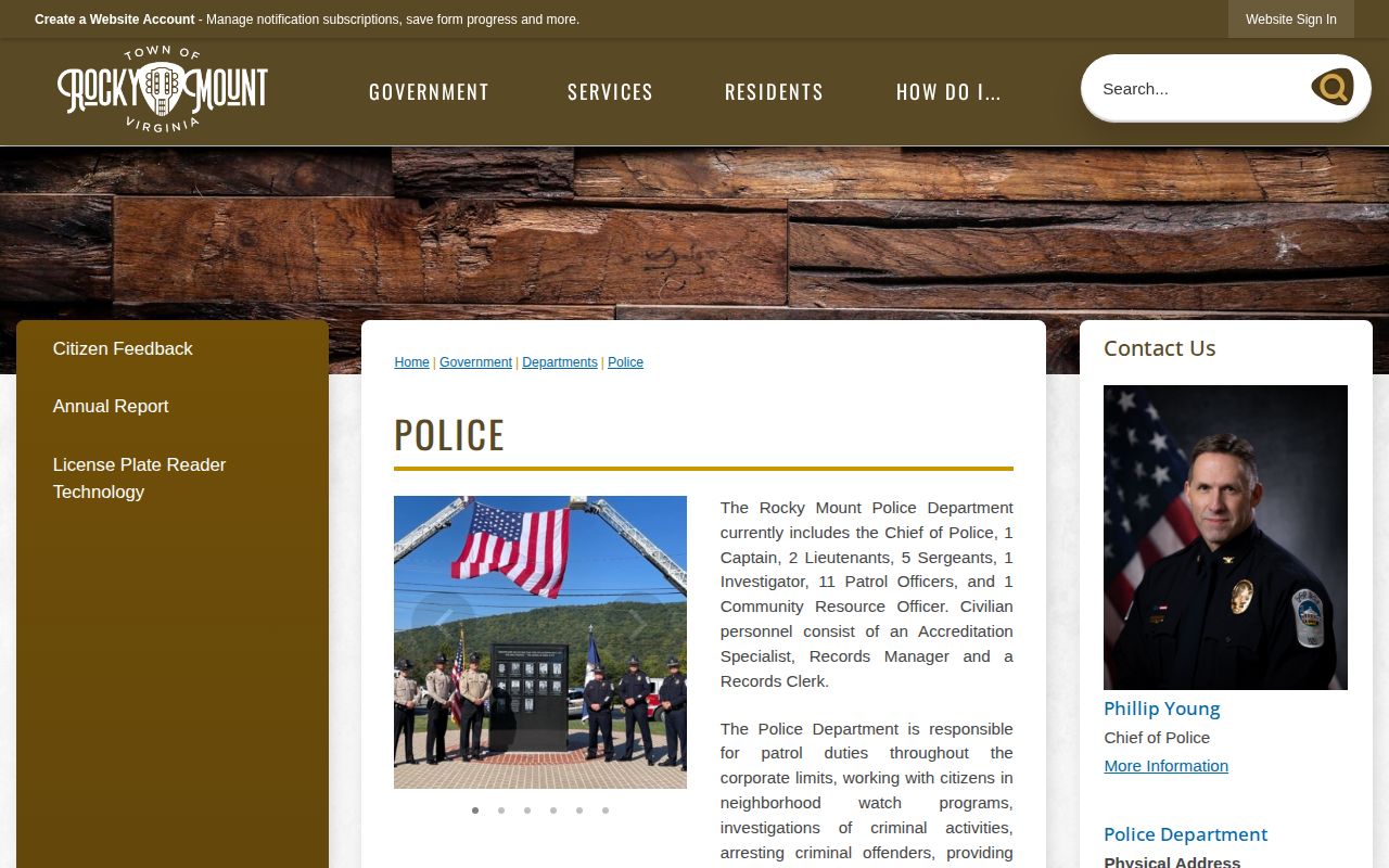 Franklin County Rocky Mount Police Department arrest-record information
